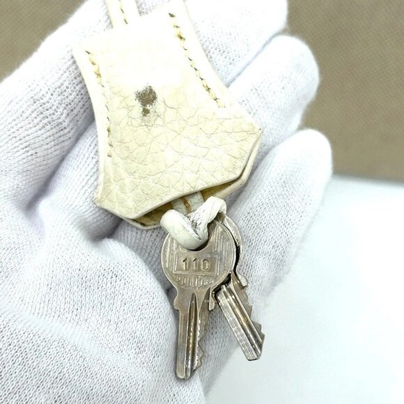 HERMES Bolide35 Bag Hand Bag Toile H / Leather White - Picture 10 of 16